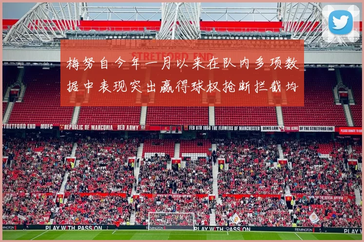 梅努自今年一月以来在队内多项数据中表现突出赢得球权抢断拦截均名列前茅